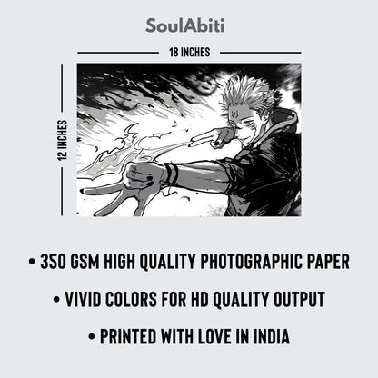 Jujutsu Kaisen Mix Characters Poster 6 Landscape Designs 12x18 Inches, 350 GSM - SoulAbiti