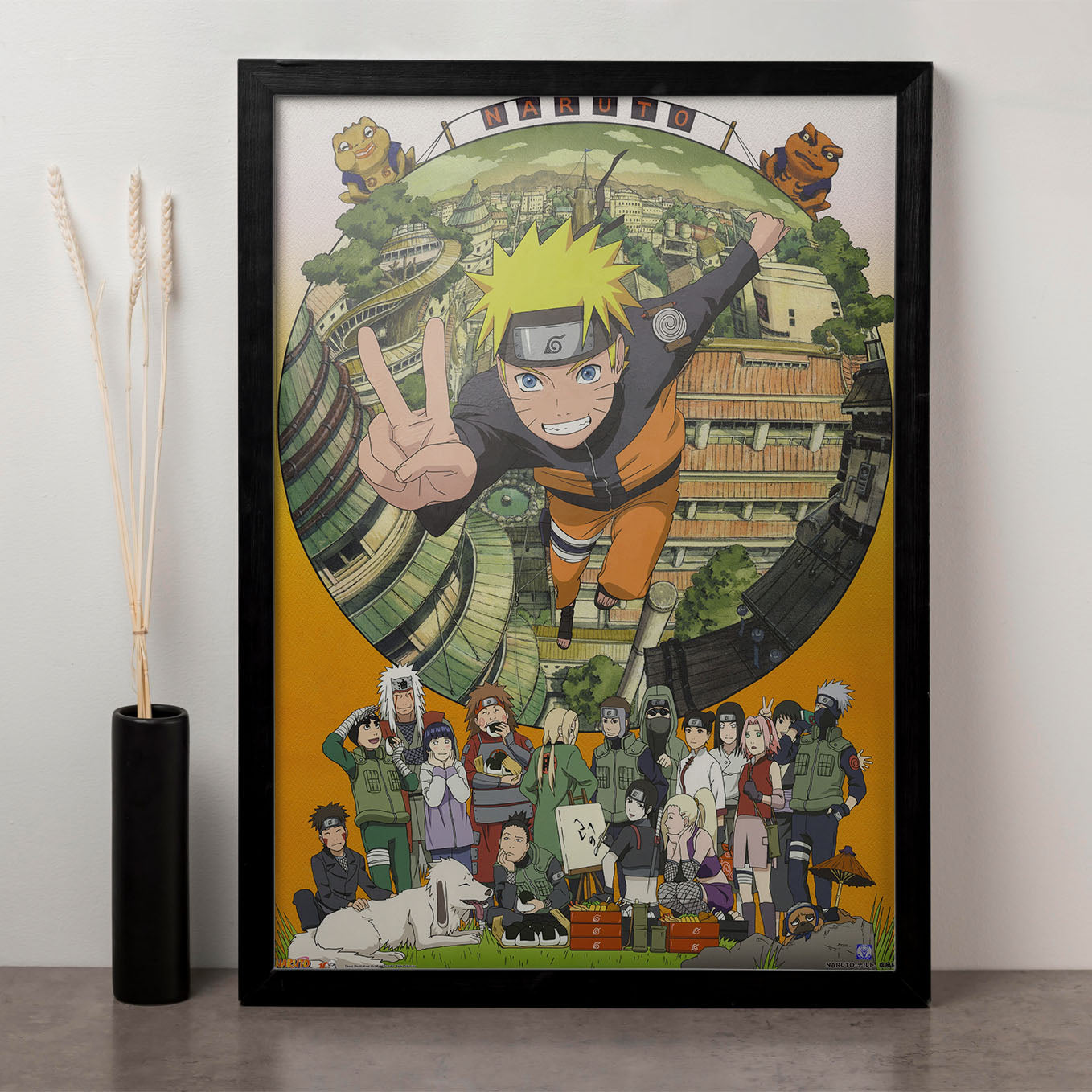 Naruto All Characters Poster art framed 13x19-Inch - SoulAbiti