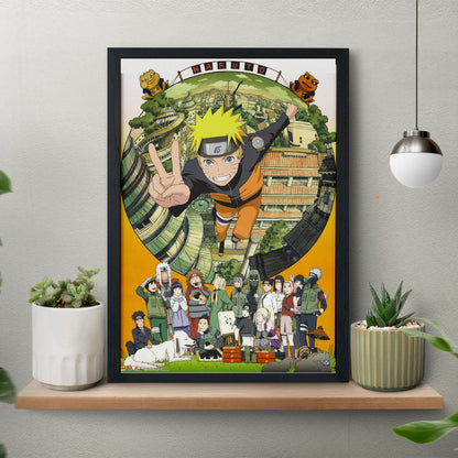 Naruto All Characters Poster art framed 13x19-Inch - SoulAbiti