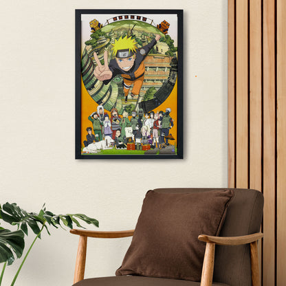Naruto All Characters Poster art framed 13x19-Inch - SoulAbiti