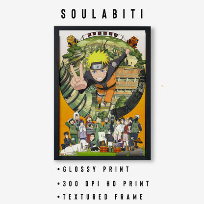 Naruto All Characters Poster art framed 13x19-Inch - SoulAbiti