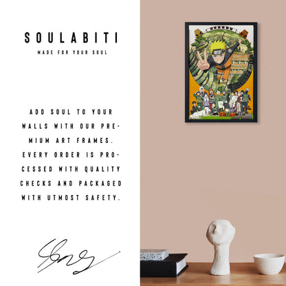 Naruto All Characters Poster art framed 13x19-Inch - SoulAbiti