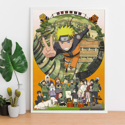 Naruto All Characters Poster art framed 13x19-Inch - SoulAbiti