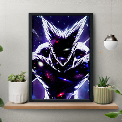 SoulAbiti One Punch Man Cosmic Garou Poster Art Framed (12x18-Inch, Plexi-Glass, Textured Frame) Framed Wall Décor, Ideal gift for anime fans - SoulAbiti