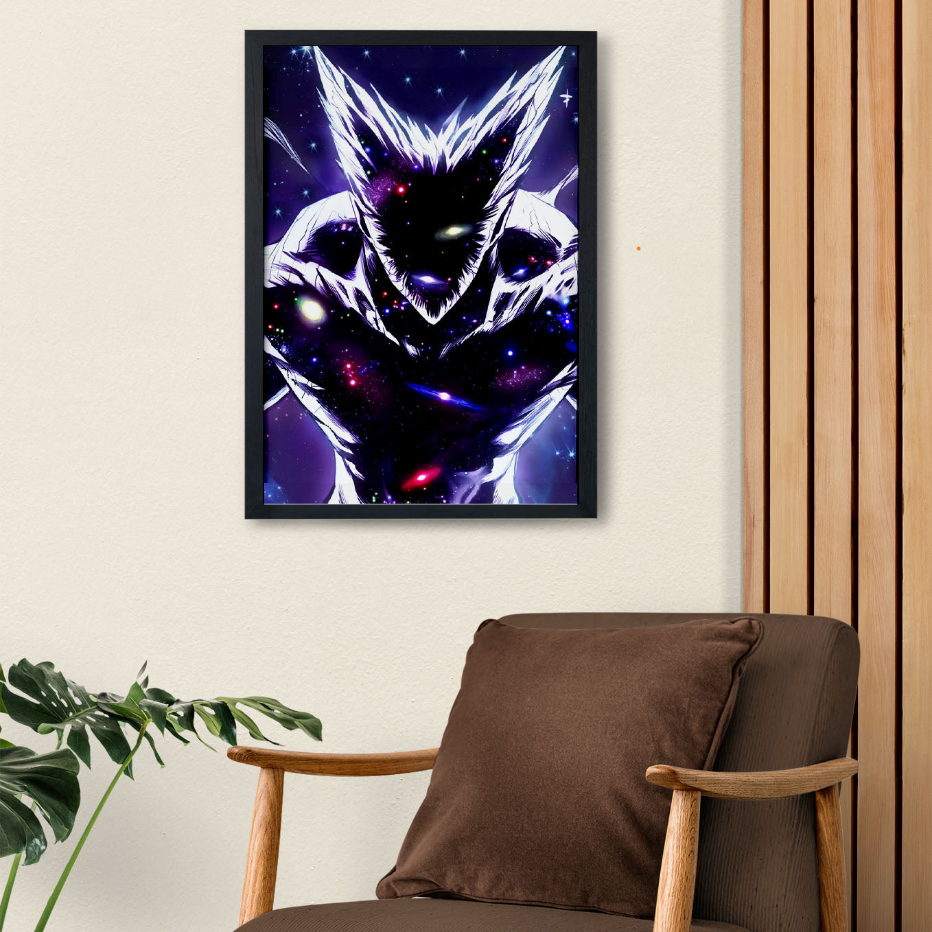 SoulAbiti One Punch Man Cosmic Garou Poster Art Framed (12x18-Inch, Plexi-Glass, Textured Frame) Framed Wall Décor, Ideal gift for anime fans - SoulAbiti