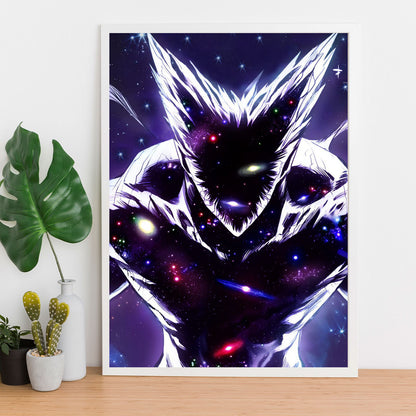 SoulAbiti One Punch Man Cosmic Garou Poster Art Framed (12x18-Inch, Plexi-Glass, Textured Frame) Framed Wall Décor, Ideal gift for anime fans - SoulAbiti