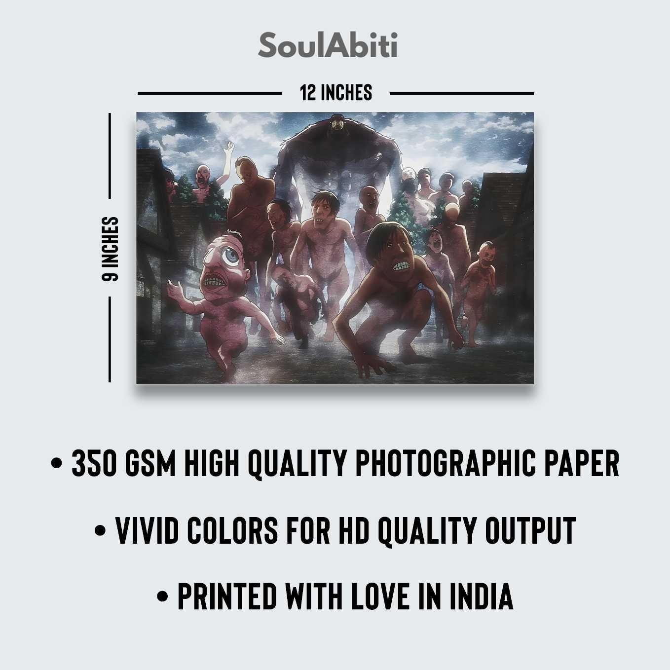 SoulAbiti Attack on Titan Set of 20 Anime posters 9x12 inches 300 gsm - SoulAbiti