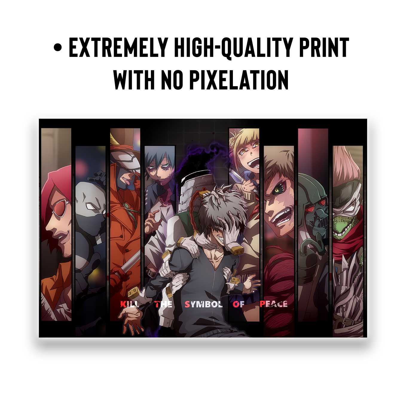 SoulAbiti My Hero Academia Set of 10 Anime posters Landscape (All Might, Deku, Bakugo, Uranaka, Todoroki, and more 12x18 inches) with double-sided tape Large Size Anime poster for wall Multicolor - SoulAbiti