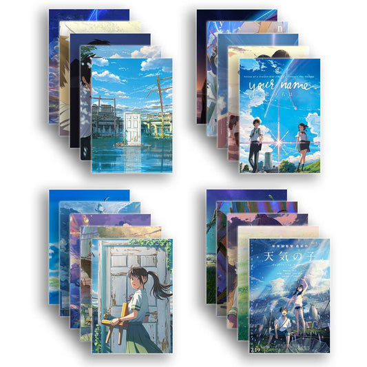 SoulAbiti set of 20 Anime Posters (Your name, Suzume, Weathering with You) Kimi no Na wa, suzume no tojimari posters with Double sided tape A4 size Multicolor - SoulAbiti
