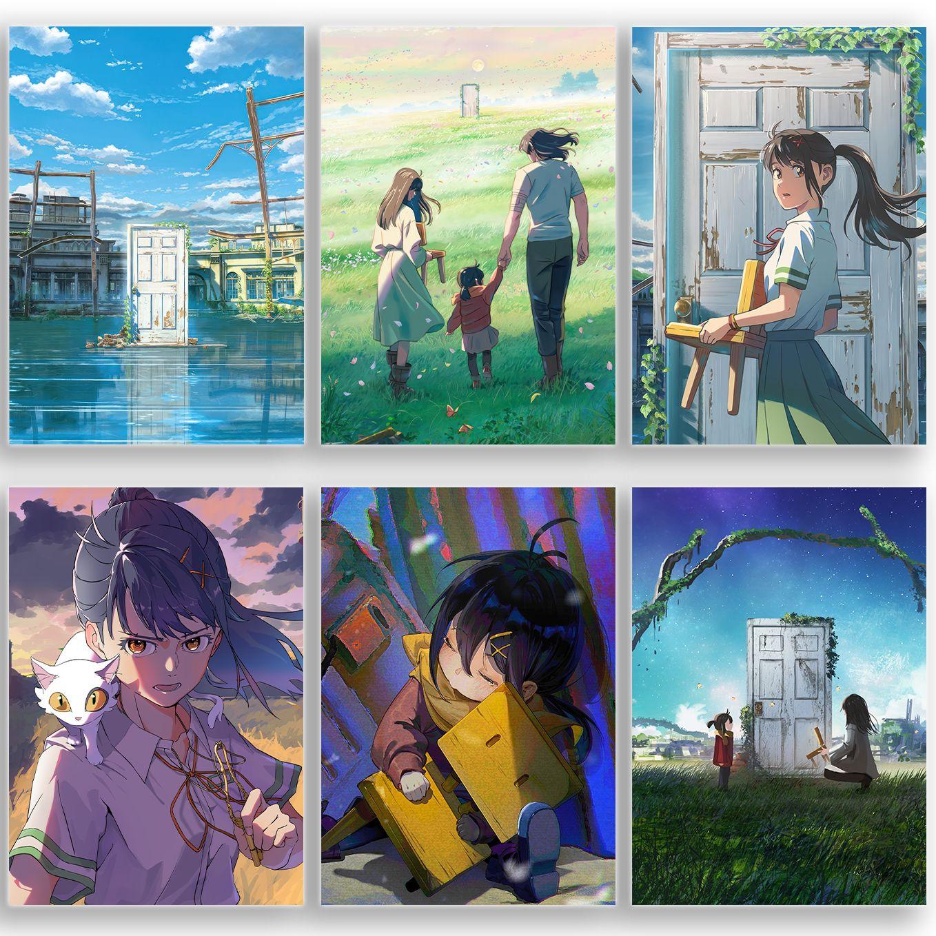 SoulAbiti set of 20 Anime Posters (Your name, Suzume, Weathering with You) Kimi no Na wa, suzume no tojimari posters with Double sided tape A4 size Multicolor - SoulAbiti