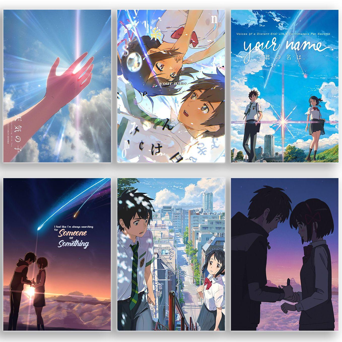SoulAbiti set of 20 Anime Posters (Your name, Suzume, Weathering with You) Kimi no Na wa, suzume no tojimari posters with Double sided tape A4 size Multicolor - SoulAbiti