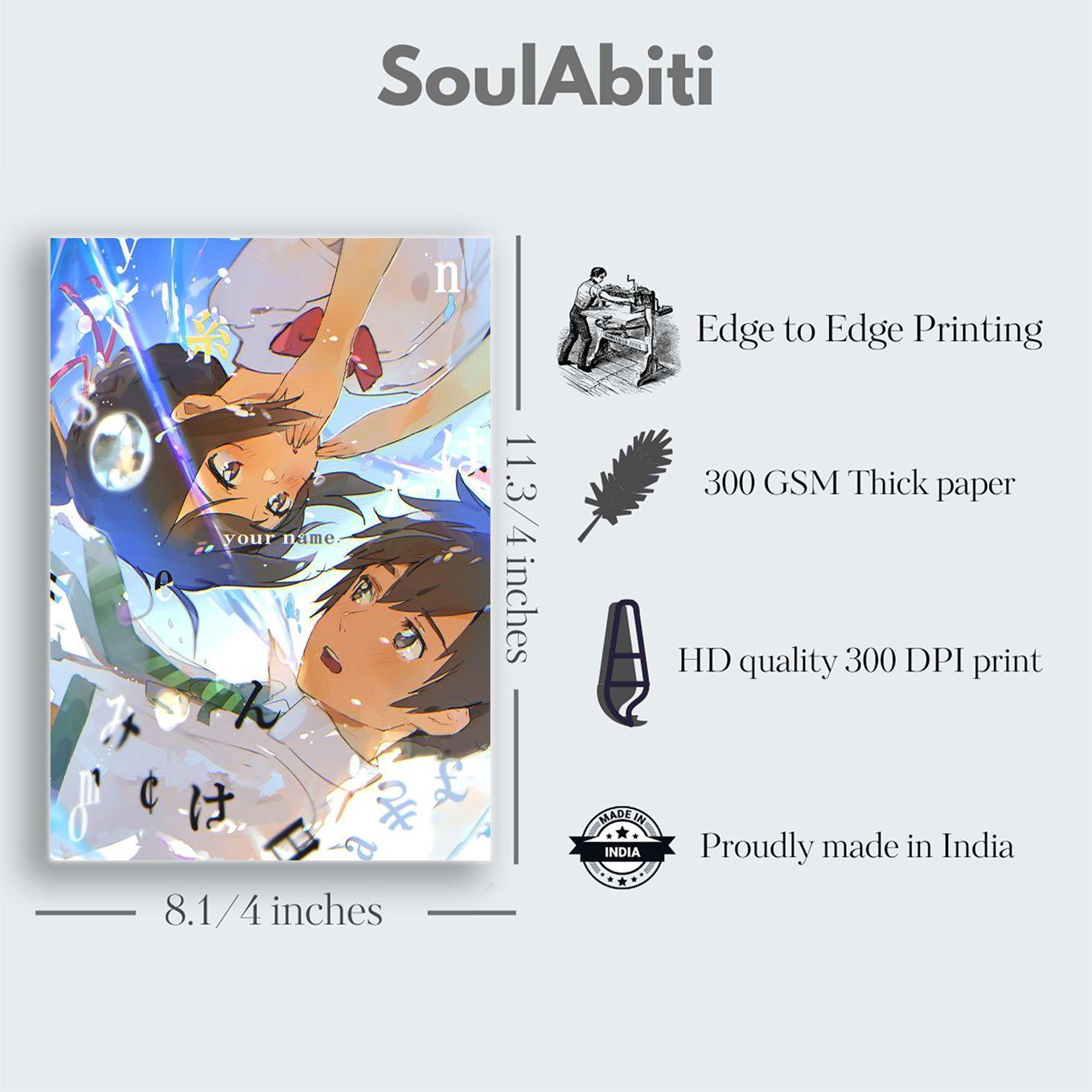 SoulAbiti set of 20 Anime Posters (Your name, Suzume, Weathering with You) Kimi no Na wa, suzume no tojimari posters with Double sided tape A4 size Multicolor - SoulAbiti