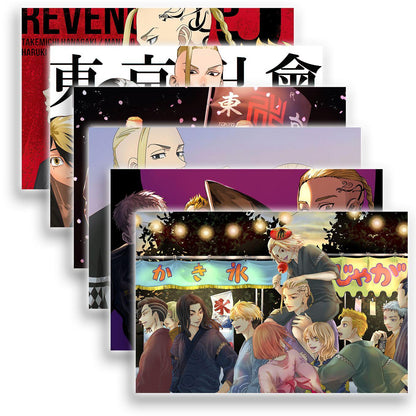 SoulAbiti Tokyo Revengers Manji Gang members Poster 6 Landscape Designs (Mikey, Draken, Takemichi, chifuyu, Kazutora 12x18 Inches, 350 GSM) comes with double sided tape, Ideal gift for Anime fans - SoulAbiti