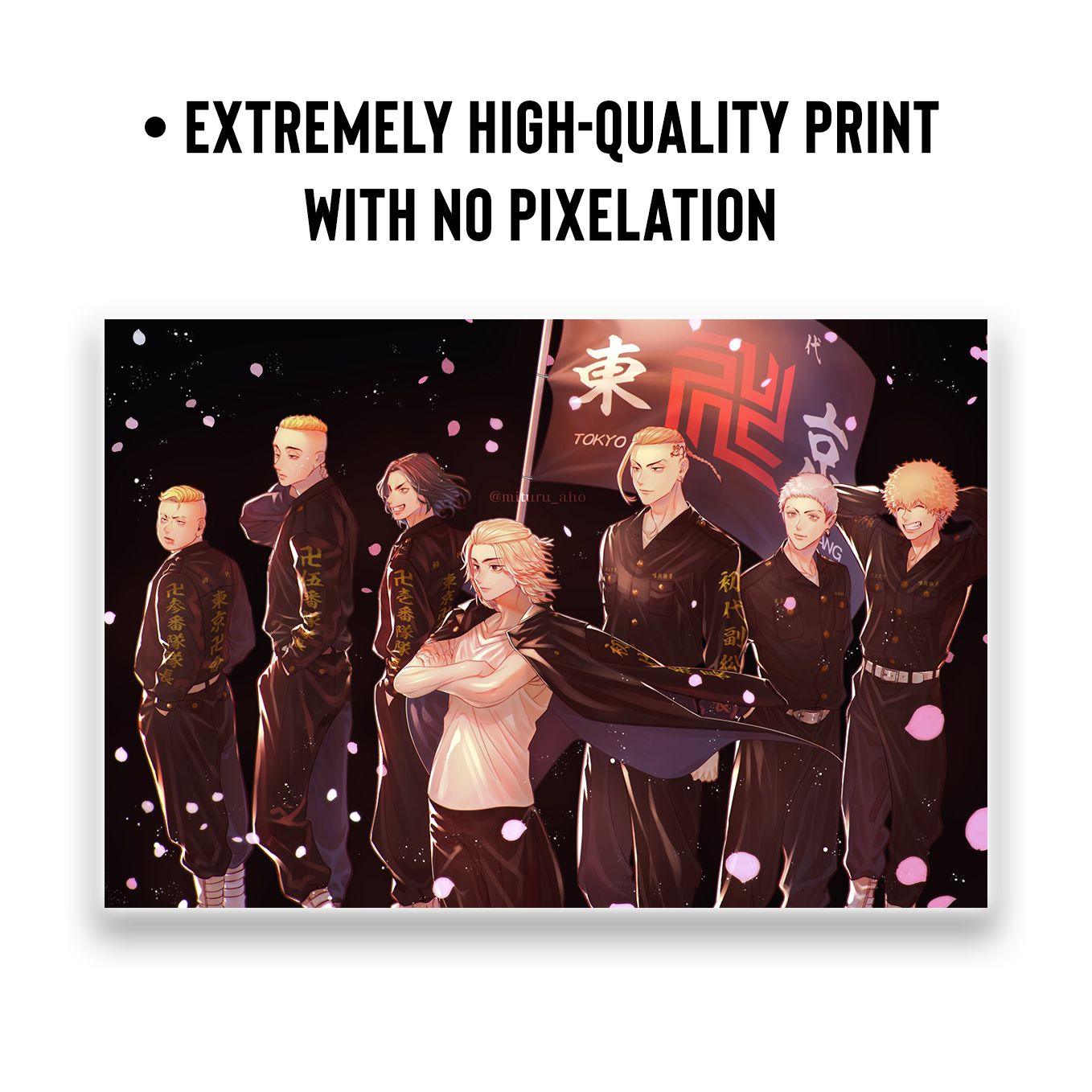 SoulAbiti Tokyo Revengers Manji Gang members Poster 6 Landscape Designs (Mikey, Draken, Takemichi, chifuyu, Kazutora 12x18 Inches, 350 GSM) comes with double sided tape, Ideal gift for Anime fans - SoulAbiti