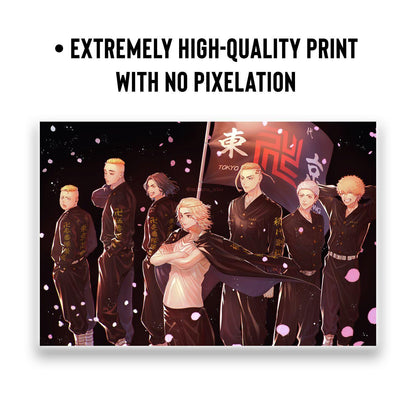 SoulAbiti Tokyo Revengers Manji Gang members Poster 6 Landscape Designs (Mikey, Draken, Takemichi, chifuyu, Kazutora 12x18 Inches, 350 GSM) comes with double sided tape, Ideal gift for Anime fans - SoulAbiti