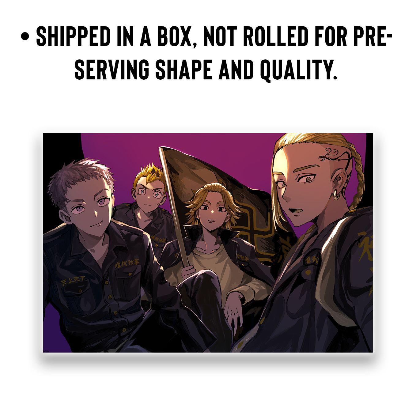 SoulAbiti Tokyo Revengers Manji Gang members Poster 6 Landscape Designs (Mikey, Draken, Takemichi, chifuyu, Kazutora 12x18 Inches, 350 GSM) comes with double sided tape, Ideal gift for Anime fans - SoulAbiti