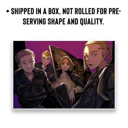 SoulAbiti Tokyo Revengers Manji Gang members Poster 6 Landscape Designs (Mikey, Draken, Takemichi, chifuyu, Kazutora 12x18 Inches, 350 GSM) comes with double sided tape, Ideal gift for Anime fans - SoulAbiti